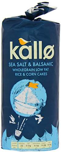 Kallo Sea Salt and Balsamic Vinegar Rice Cakes 122 g (Pack of 6)