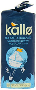 Kallo Sea Salt and Balsamic Vinegar Rice Cakes 122 g (Pack of 6)