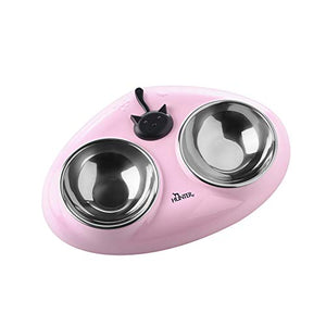 Melamine Feeding Bar For Cats  Moulins 150 Ml Light Pink  Pack Of 2 | Hunter
