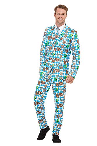 Smiffys 51040L Oktoberfest Suit, Men, Blue, L - Size 42"-44"