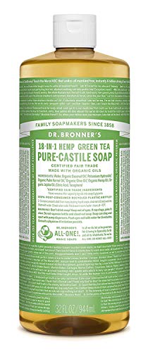 Dr Bronner's Organic Green Tea Castile Liquid Soap 946ml (Pack of 3)