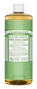 Dr Bronner's Organic Green Tea Castile Liquid Soap 946ml (Pack of 3)
