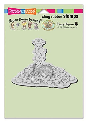 Stampendous House Mouse Cling Rubber Stamp Balancing Hearts