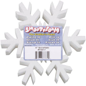 Smoothfoam Snowflake Crafts Foam for Modeling, 6-Inch, White