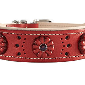 Collar Virginia Rose, 55 Red/Tan, Leather | Hunter