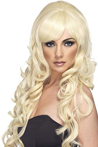 Smiffys Pop Starlet Curly Wig - Blonde, Long