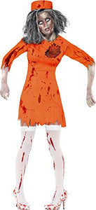 Smiffy's Zombie Death Row Diva with Dress and Hat - Orange, Small