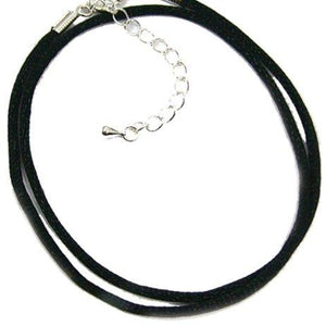 Quilled Creations 16-Inch Necklace Cording with 2-Inch Extender, Black Satin, 2 Per Package