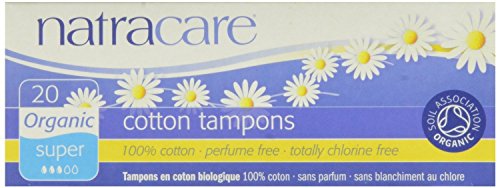 Pack of 5 x Natracare Organic Cotton Tampons Super - 20 Tampons