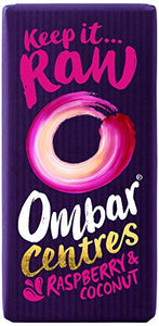 Ombar Centres Raspberry & Coconut Dairy Free Chocolate Bar, 35g (Pack of 10)