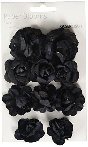 Paper Blooms 1" To 1.5" 10/Pkg-Black