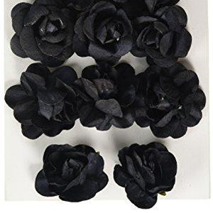 Paper Blooms 1" To 1.5" 10/Pkg-Black