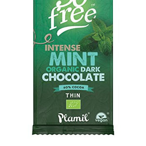 Plamil So Free Organic Intense Mint Thin Dark Chocolate 12 Bars