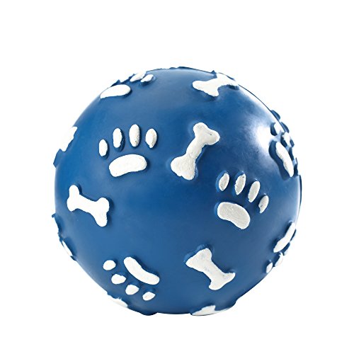 Solid Rubber Ball With Paw, 9 Cm Blue  Pack Of 3 | Hunter