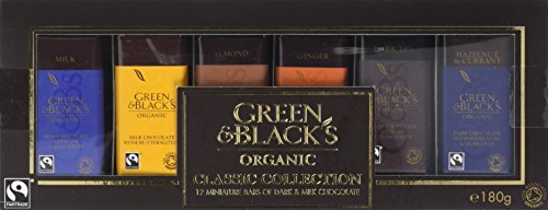 Green & Black's Organic Classic Miniature Chocolate Bar Collection, 12 x 15g