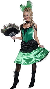 Smiffys Adult Women's Authentic Western Saloon Girl Costume, Dress and Hair Clip, Western, Serious Fun, Size: S, 36158
