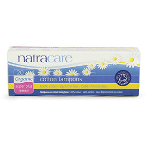 Pack of 8 x Natracare Organic Cotton Tampons - Super Plus - 20 Pack