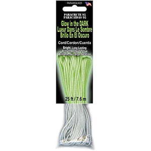 Pepperell Glow in the Dark Parachute Cord, 1.8mm by 25'