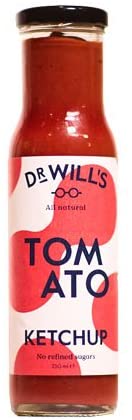 Dr Will’s Tomato Ketchup 250g (Pack of 3) - All Natural, Vegan Friendly, Made with Real Tomatoes - No Artificial Additives, Preservatives or Refined Sugars, Dairy and Gluten Free