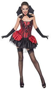 Fever Adult Women's Seductive Vamp Costume, Skirt, Corset and Collar, Legends of Evil, Size L, 45395