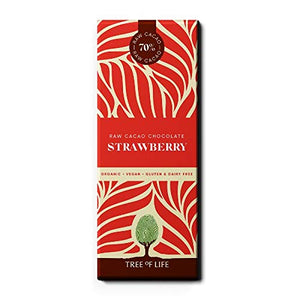 Tree Of Life Raw Organic Chocolate - Strawberry 75g (Pack of 10)