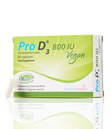 Pro D3 Vegan 800 IU (Vitamin D3-800 IU / 20mcg) Vegan Certified - Cruelty Free - Gluten Free - Salt Free - Yeast Free - Gelatin Free - SOYA Free - Peanut Free - Colour Free - Alcohol Free - Halal