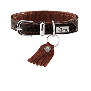 Collar Cody Petit, 27 Bison Leather, Dark Brown/Cognac | Hunter