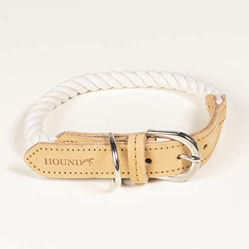 Hound Real Leather Braided Dog Collar Large