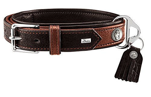 Collar Cody Special, L Bison Leather, Cognac/Dark Brown | Hunter