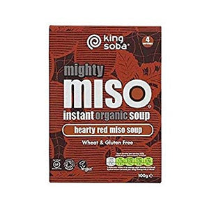 King Soba Organic Instant Hearty Red Chilli Miso Ramen Soup, 100 g, Pack of 5