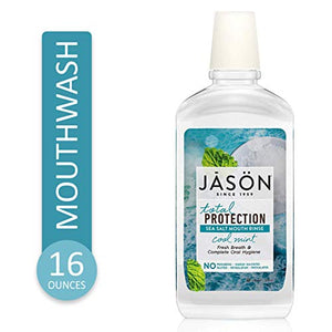 Jason Total Protection Sea Salt Mouth Rinse, Cool Mint, 16 oz. (Packaging May Vary)