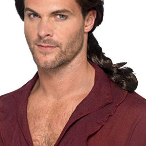 Smiffy's 49004 Marauder Pirate Wig, Mens, Brown, One Size