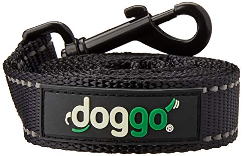 Doggo Reflective Everyday Nylon Dog Lead, Black, Large | Doggo