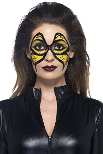 Smiffys 56 ml 2 oz Liquid Latex Pot and Sponge Make Up Kit, Neon Yellow