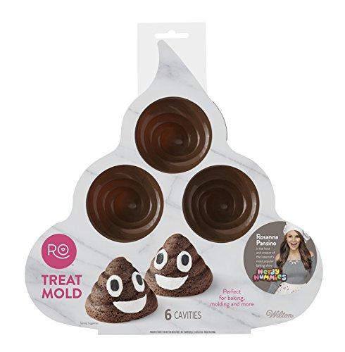 ROSANNA PANSINO by Wilton Silicone Poop Emoji Cake Pan - 6-Cavity Silicone Candy Mold
