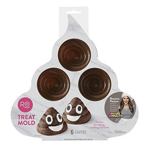 ROSANNA PANSINO by Wilton Silicone Poop Emoji Cake Pan - 6-Cavity Silicone Candy Mold