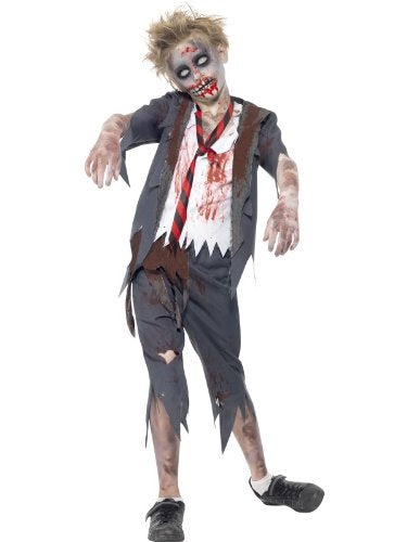 Smiffys Tween's Zombie School Boy Costume, Trousers, Jacket, Mock Shirt and Tie, Serious Fun, Size Tween, 43022
