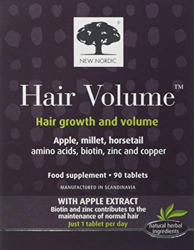 Hair Volume With Apple Extract, 90 Tablets - New Nordic US Inc - UK Seller