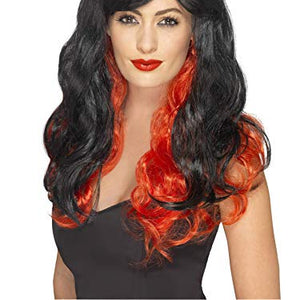 Smiffys Women's Devil Wig With Worn (Red/Black)