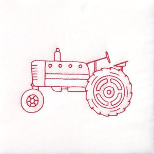 Stamped White Quilt Blocks 9"X9" 12/Pkg-Old Tractor