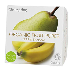 Clearspring Organic Pear and Banana Puree, 200g (Pack of 2)
