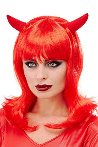 Smiffys 52070 Devil Wig, Women, Red