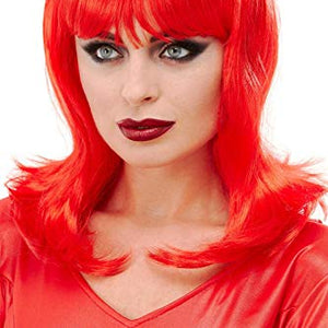Smiffys 52070 Devil Wig, Women, Red