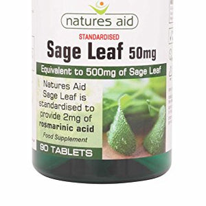 Natures Aid Sage Leaf 500mg 90 tablet X 2 (Pack of 2)