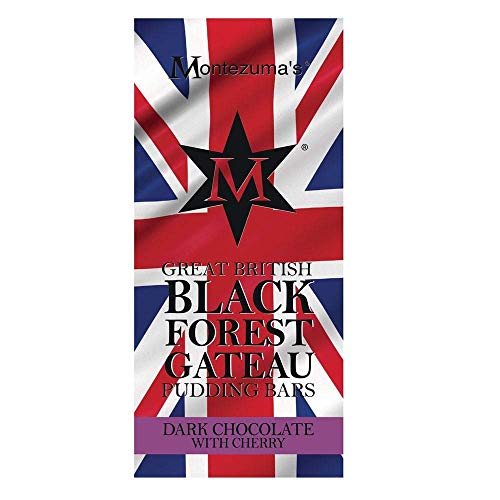 Montezuma's Great British Black Forest Gateau Pudding Bars Dark Chocolate with Cherry, 100 g