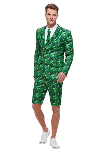 Smiffys 51038L Tropical Palm Tree Suit, Men, Green, L - Size 42"-44"