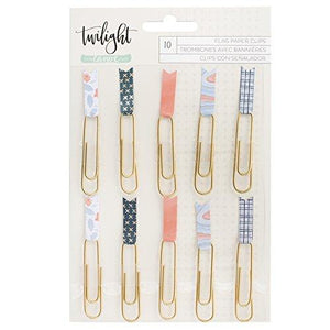 One Canoe Two 10 Piece Paper Clips Flags Twilight Embellishments