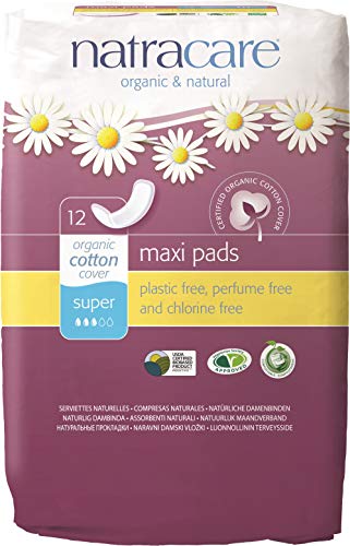 Pack of 3 x Natracare Natural Menstrual Pads - 12 Pack