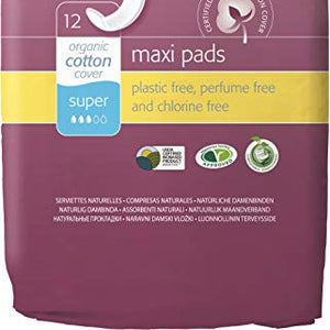 Pack of 3 x Natracare Natural Menstrual Pads - 12 Pack