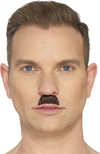 Smiffys 49649 The Toothbrush Moustache, Brown, One Size